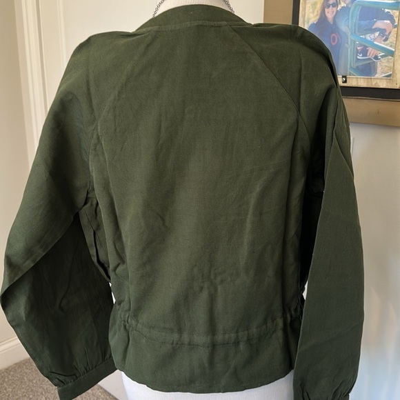 Amour Vert James Bomber Jacket, Olive Green, NWT, Size Large - Picture 7 of 11